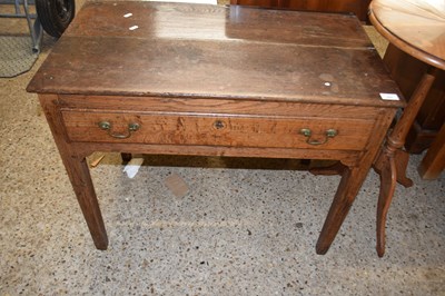 Lot 262 - 18th Century oak single drawer side table on...