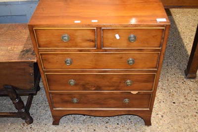 Lot 287 - Reproduction yew wood veneered five drawer...