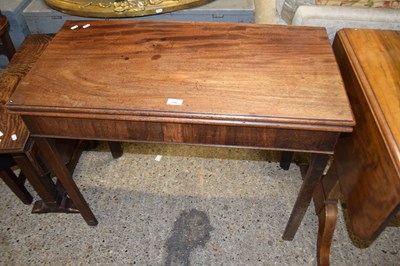 Lot 298 - Georgian mahogany fold top table on square...
