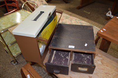 Lot 309 - Two drawer card filing cabinet and a further...