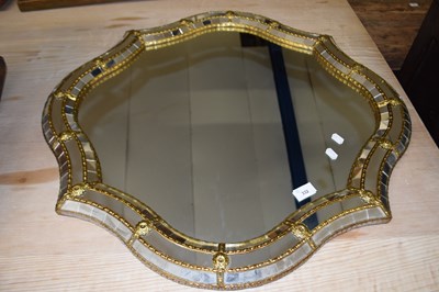 Lot 332 - 20th Century wall mirror with mirror faceted...