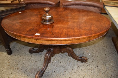 Lot 334 - Victorian walnut veneered oval loo table on...