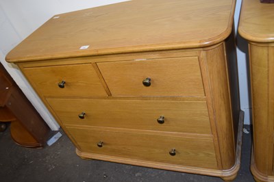 Lot 745 - Modern light oak four drawer bedroom chest,...