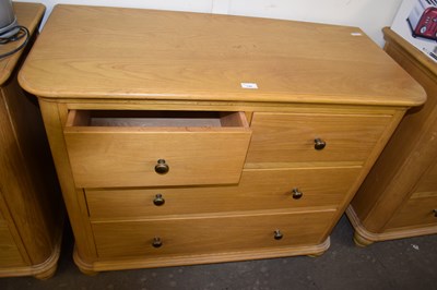 Lot 746 - Modern light oak four drawer bedroom chest,...