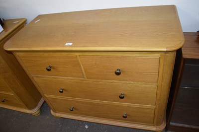 Lot 747 - Modern light oak four drawer bedroom chest,...