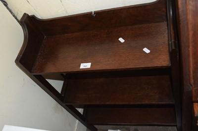 Lot 761 - Small oak three tier bookcase cabinet