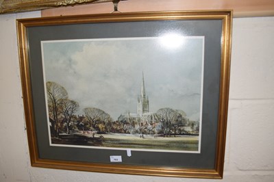 Lot 763 - Coloured print Norwich Cathedral
