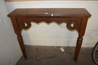 Lot 770 - Oak wall mounted hall table on turned legs