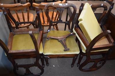 Lot 775 - Set of five Victorian balloon back dining...