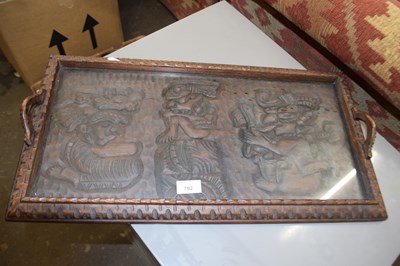 Lot 792 - Carved wooden serving tray