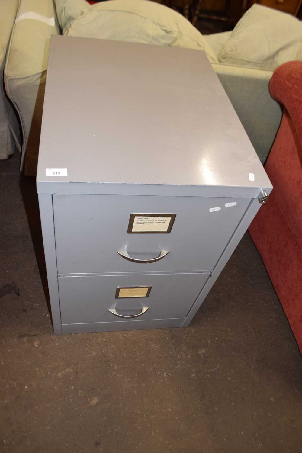 Lot 813 Two drawer metal filing