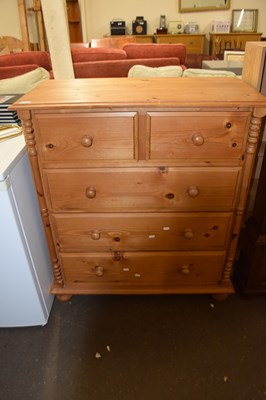 Lot 856 - Modern pine five drawer chest