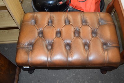 Lot 860 - Brown leather upholstered footstool