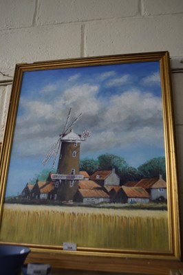 Lot 554 - 20th Century school study of Cley Mill, oil on...