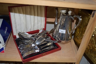 Lot 579 - Mixed Lot: Various silver plated cutlery,...