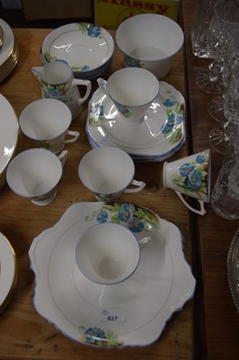 Lot 627 - Quantity of Heathcote floral decorated tea wares