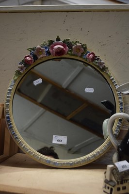 Lot 651 - Barbola circular wall mirror