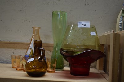 Lot 657 - Mixed Lot: Spirit decanter and glasses and...