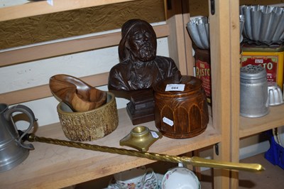 Lot 664 - Mixed Lot: Carved wooden bust of a fisherman...