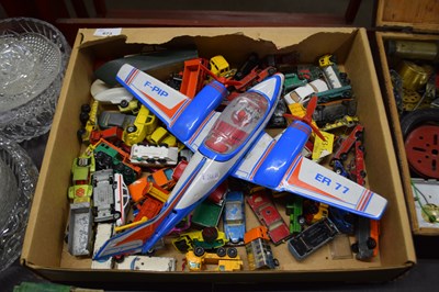 Lot 673 - One box of various assorted toy vehicles to...