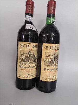 Lot 48 - 2 Bts 1982 Ch Bertin, St Emilion (2)