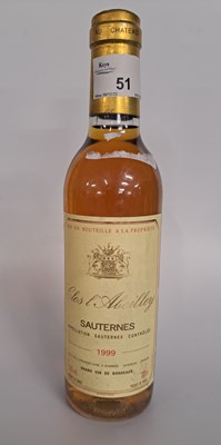 Lot 51 - 1 hlf 1999 Clos L'Abeilley, Sauternes