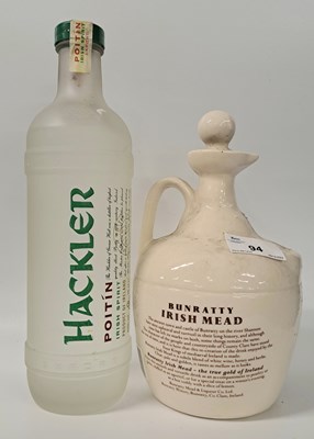 Lot 94 - 1 Bt Hackler Poitin, 1 Jug Bunratty Irish Mead