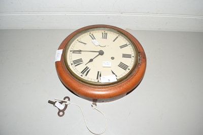 Lot 3 - Small early 20th Century wooden cased wall clock