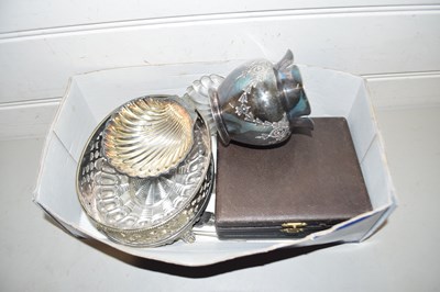 Lot 50 - Box of various silver plated cutlery, small...