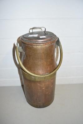 Lot 58 - Vintage copper and brass bound small milk churn