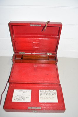 Lot 68 - Vintage red leather mounted writing box