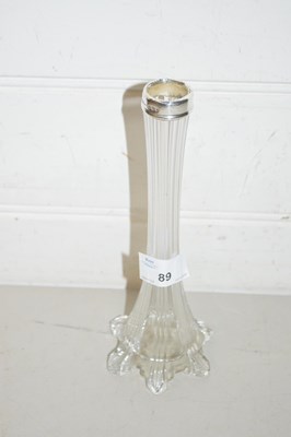 Lot 89 - Clear glass stem vase with silver collar