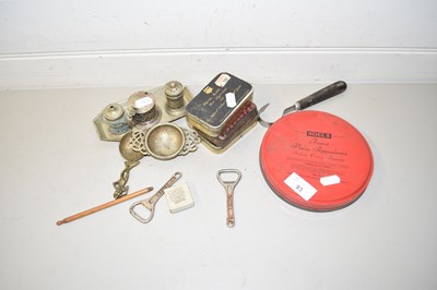 Lot 93 - Mixed Lot: Various tins, silver plated cruet...