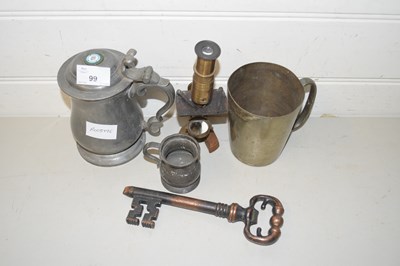 Lot 99 - Mixed Lot: A small monocular microscope,...