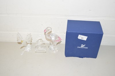 Lot 81 - Swarovski Crystal ornaments, eagle, flamingo...