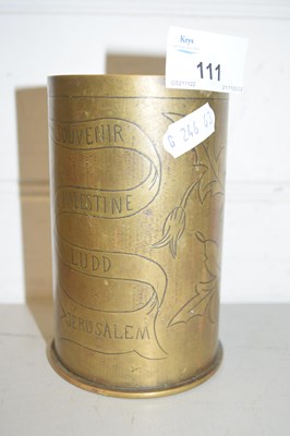 Lot 111 - Trench Art shell case marked 'Souvenir of...