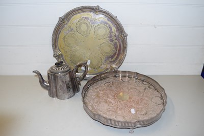 Lot 157 - Two silver plated serving trays and a silver...