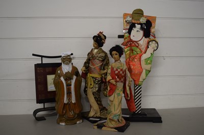 Lot 176 - Collection of Oriental dolls, Oriental ceramic...