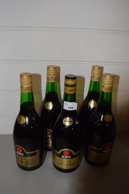 Lot 185 - Five bottles of KWV South African brandy