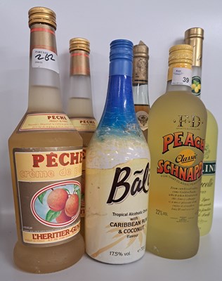 Lot 39 - Selection of Peach Schnapps together with Bali...