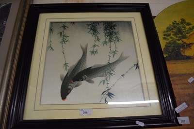 Lot 206 - Oriental school study of two carp