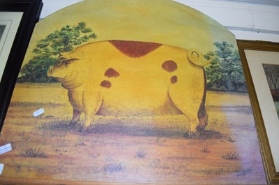 Lot 207 - Modern coloured print of a portly pig