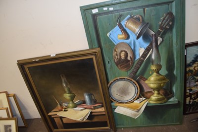 Lot 760 - R J Wardley, two large still life studies of...