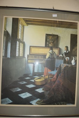 Lot 778 - Large coloured print, interior scene