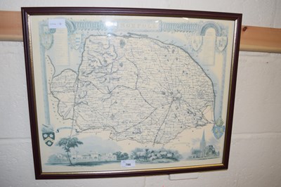 Lot 786 - Framed map of Norfolk