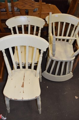 Lot 841 - Set of four painted kitchen chairs