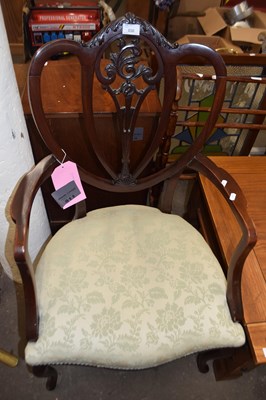 Lot 850 - Mahogany framed cabriole legged carver chair...