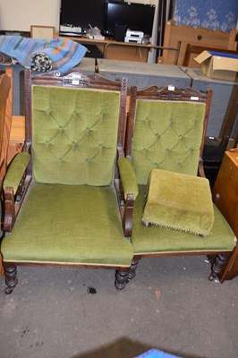 Lot 859 - Late Victorian button upholstered gents...