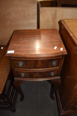 Lot 884 - Mahogany veneered bow front bedside cabinet