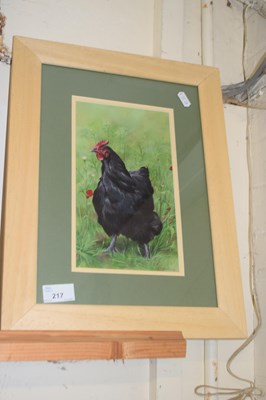 Lot 217 - Sarah Pyefinch study of a hen, framed and glazed